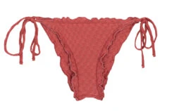 Brick Red Scrunch Bikini Bottom - Bottom Kiwanda Madras Frufru
