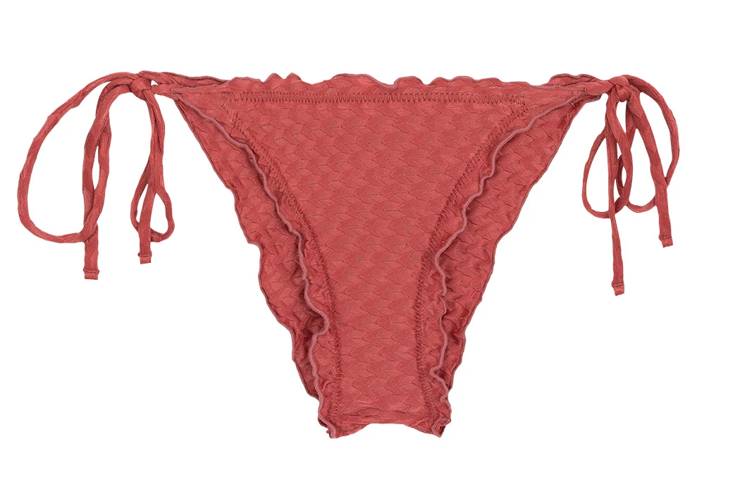 Brick Red Scrunch Bikini Bottom - Bottom Kiwanda Madras Frufru 3 Brick Red Scrunch Bikini Bottom - Bottom Kiwanda Madras Frufru