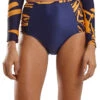 Navy & Gold Brazilian High Waist Bottom - Bottom Board Bold Leafs 2 Navy & Gold Brazilian High Waist Bottom - Bottom Board Bold Leafs -Deals Scrunch Bikini Store bottom blueman bottom board bold leafs 0