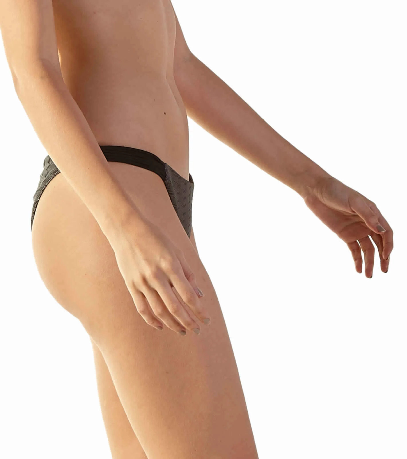 Textured Grey Brazilian Scrunch Bikini Bottom - Bottom Color Zaz Cinza Preto 6 Textured Grey Brazilian Scrunch Bikini Bottom - Bottom Color Zaz Cinza Preto - Image 4