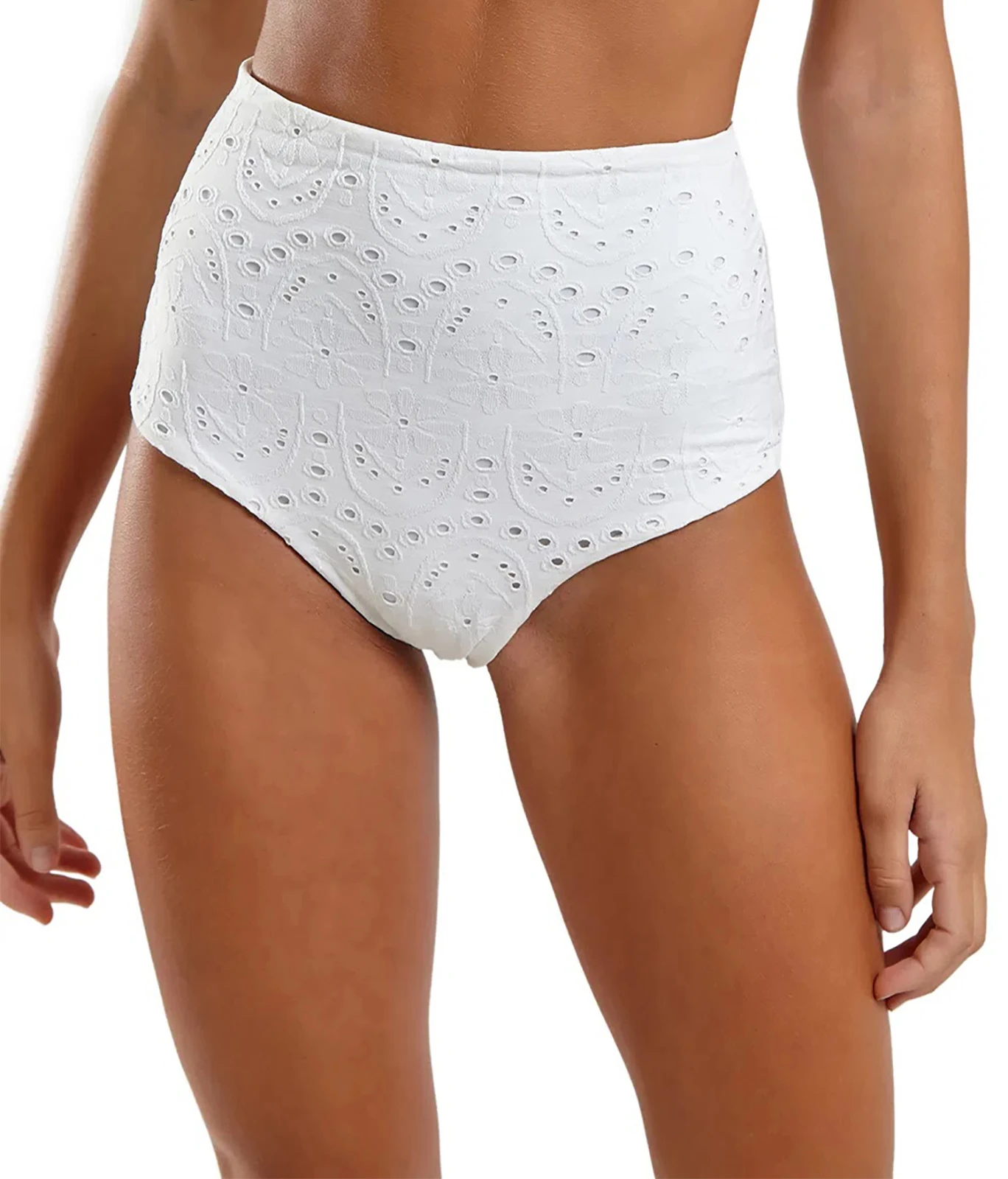White High Waist Lace Brazilian Bikini Bottom - Bottom Laise Branco 5 White High Waist Lace Brazilian Bikini Bottom - Bottom Laise Branco - Image 3