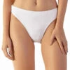 White Ribbed High-leg Bikini Bottom - Bottom Light Branco