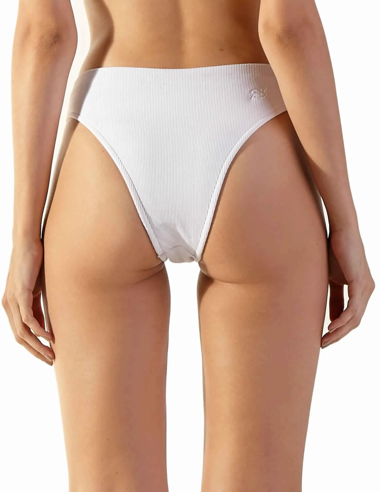 White Ribbed High-leg Bikini Bottom - Bottom Light Branco 4 White Ribbed High-leg Bikini Bottom - Bottom Light Branco - Image 2