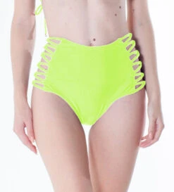 Bottom Tiras Cruzadas Neon Limao