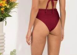 Bottom Shimmer-divino Belted-high-waist 9 Bottom Shimmer-divino Belted-high-waist -Deals Scrunch Bikini Store bottom riodesol belted high waist 2