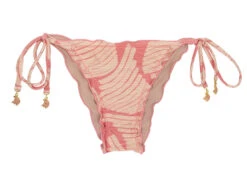 Side-tie Scrunch Bikini Bottom With Pink Banana Print - Bottom Banana Rose Frufru