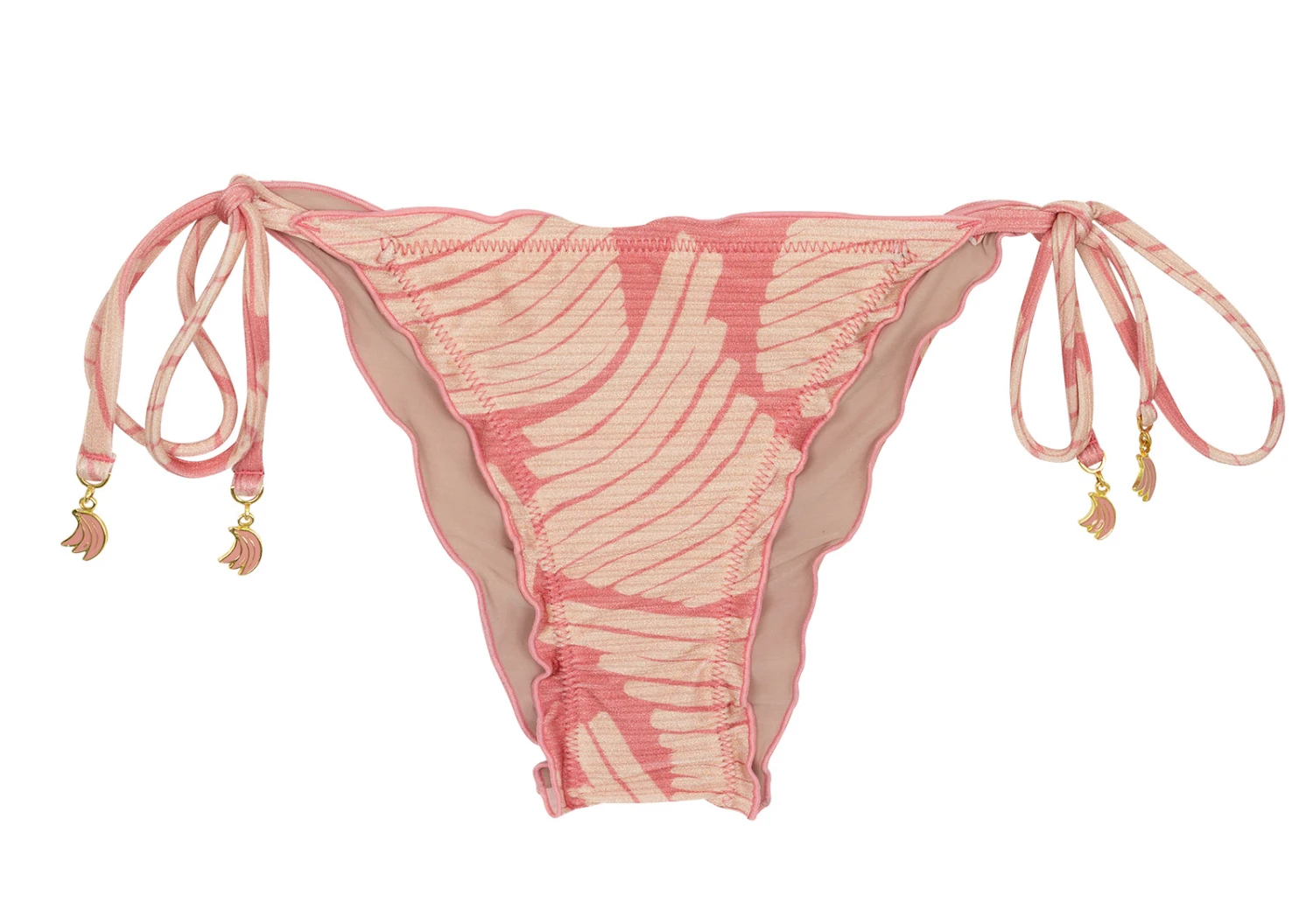 Side-tie Scrunch Bikini Bottom With Pink Banana Print - Bottom Banana Rose Frufru 3 Side-tie Scrunch Bikini Bottom With Pink Banana Print - Bottom Banana Rose Frufru