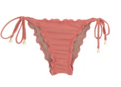 Accessorized Pink Wavy Scrunch Bikini Bottom - Bottom Bella Frufru