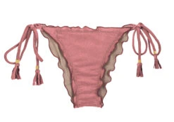 Iridescent Pink Side-tie Scrunch Bikini Bottom - Bottom Callas Frufru