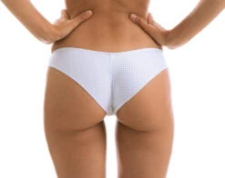 White Textured Fixed Scrunch Bikini Bottom - Bottom Cloque Branco Bandeau -Deals Scrunch Bikini Store bottom riodesol bottom cloque branco bandeau 2
