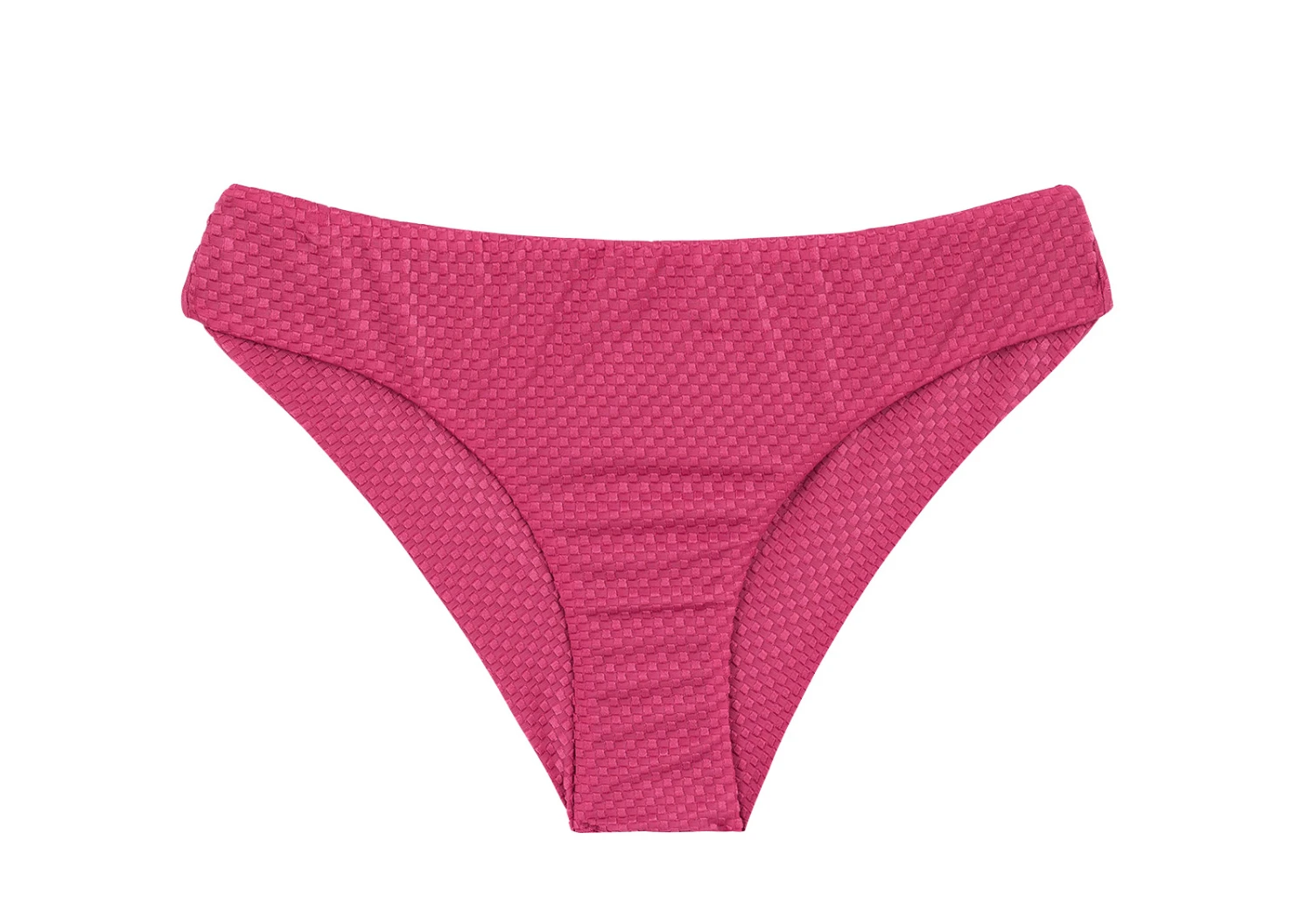 Pink Fuchsia Textured Fabric Fixed Bikini Bottom - Bottom Cloque Lichia Bandeau 3 Pink Fuchsia Textured Fabric Fixed Bikini Bottom - Bottom Cloque Lichia Bandeau