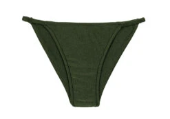 Dark Green Cheeky Brazilian Bikini Bottom With Slim Sides - Bottom Croco Cheeky-fixa