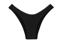 Embossed Textured Black High Leg Bikini Bottom - Bottom Dots-black High-leg