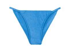Textured Blue Cheeky Bikini Bottom With Thin Sides - Bottom Eden-enseada Cheeky-fixa