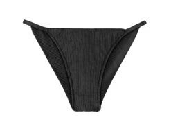 Textured Black Cheeky Brazilian Bikini Bottom With Thin Sides - Bottom Eden-preto Cheeky-fixa