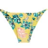 Yellow Floral Adjustable Scrunch Bikini Bottom - Bottom Florescer Babado