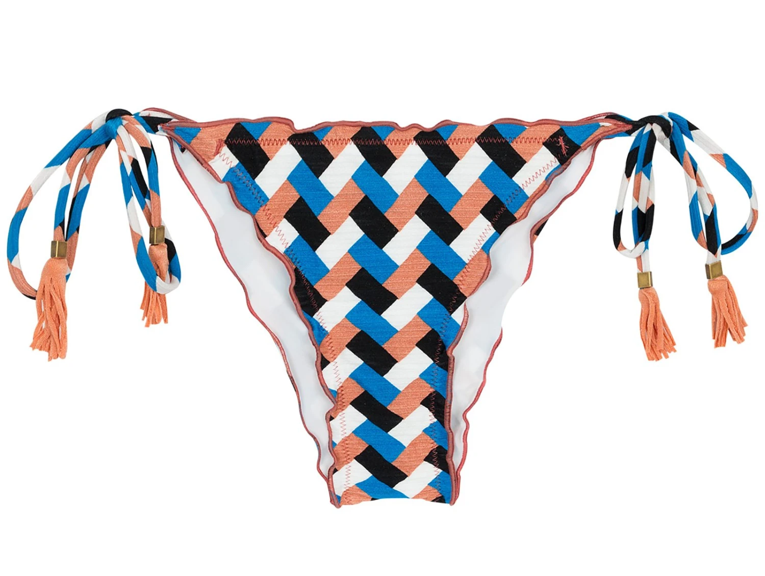 Geometric Print Side-tie Bikini Bottom - Bottom Geometric Frufru 3 Geometric Print Side-tie Bikini Bottom - Bottom Geometric Frufru
