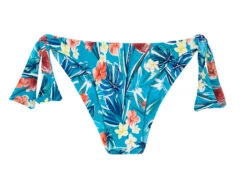 Floral Blue Side-tie Scrunch Bikini Bottom - Bottom Isla Bra