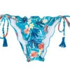 Floral Blue Side-tie Scrunch Bikini Bottoms - Bottom Isla Frufru