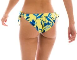 Yellow And Blue Print Side-tie Bikini Bottom - Bottom Lemon Flower Comfort -Deals Scrunch Bikini Store bottom riodesol bottom lemon 2