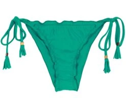 Green Side-tie Scrunch Brazilian Bikini Bottom - Bottom Malaquita Eva