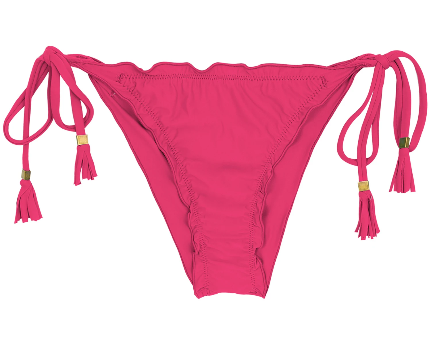 Triangle Bikini Bottom With Wavy Edges - Fuchsia - Bottom Olinda Eva 3 Triangle Bikini Bottom With Wavy Edges - Fuchsia - Bottom Olinda Eva
