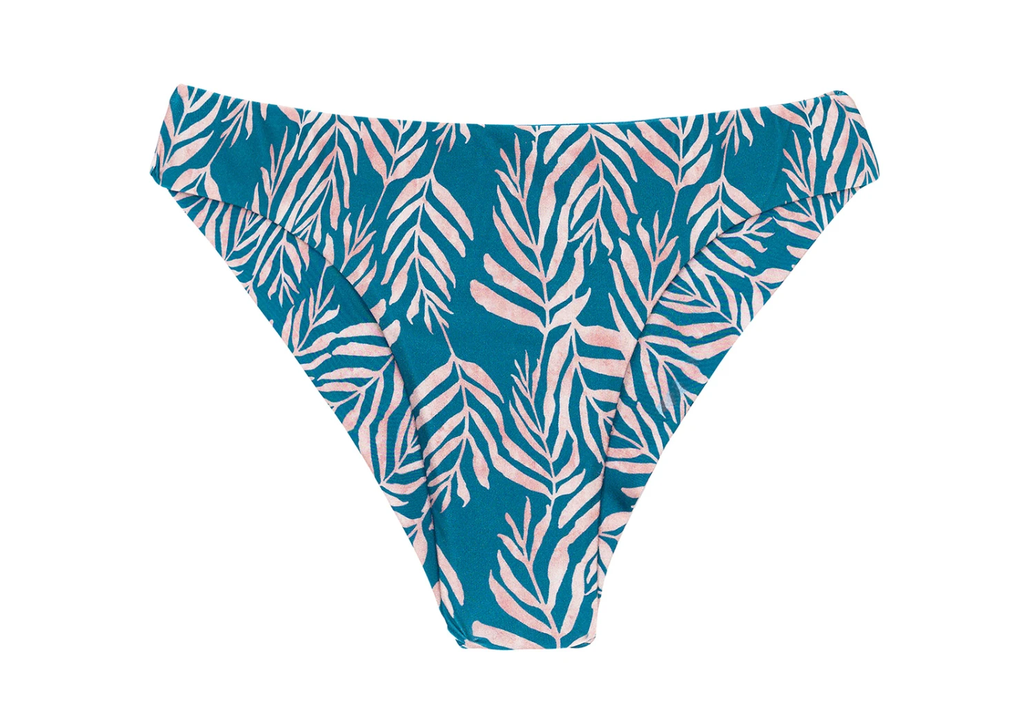 Blue Fixed Scrunch Bikini Bottom In Leaves Print - Bottom Palms-blue Nice 3 Blue Fixed Scrunch Bikini Bottom In Leaves Print - Bottom Palms-blue Nice