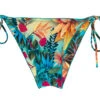 Tropical Floral Scrunch Bikini Bottom With Wavy Edges - Bottom Paradise Frufru