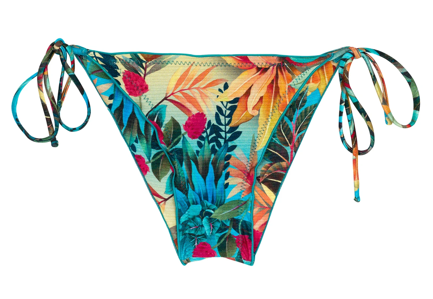Tropical Floral Scrunch Bikini Bottom With Wavy Edges - Bottom Paradise Frufru 3 Tropical Floral Scrunch Bikini Bottom With Wavy Edges - Bottom Paradise Frufru