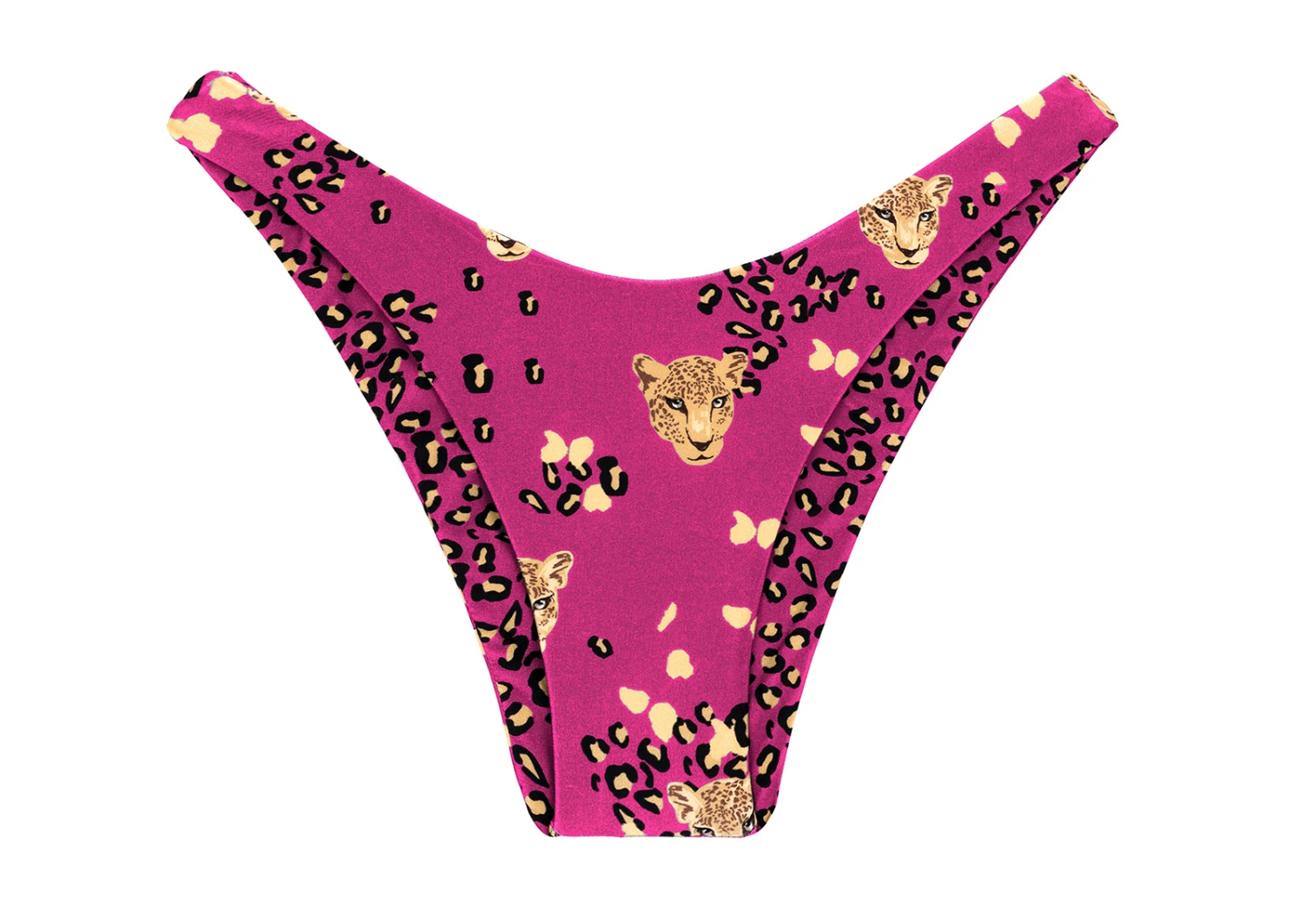 Reversible Pink Leopard Print Fixed Thong - Bottom Roar-pink High-leg 3 Reversible Pink Leopard Print Fixed Thong - Bottom Roar-pink High-leg