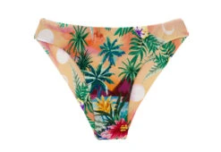Colorful Tropical Fixed Scrunch Bikini Bottom - Bottom Sunset Nice