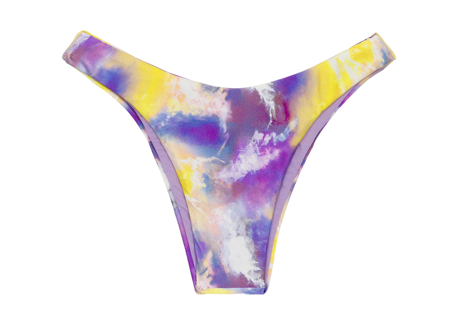 Purple & Yellow Tie-dye High-leg Bikini Bottom - Bottom Tiedye-purple High-leg 3 Purple & Yellow Tie-dye High-leg Bikini Bottom - Bottom Tiedye-purple High-leg