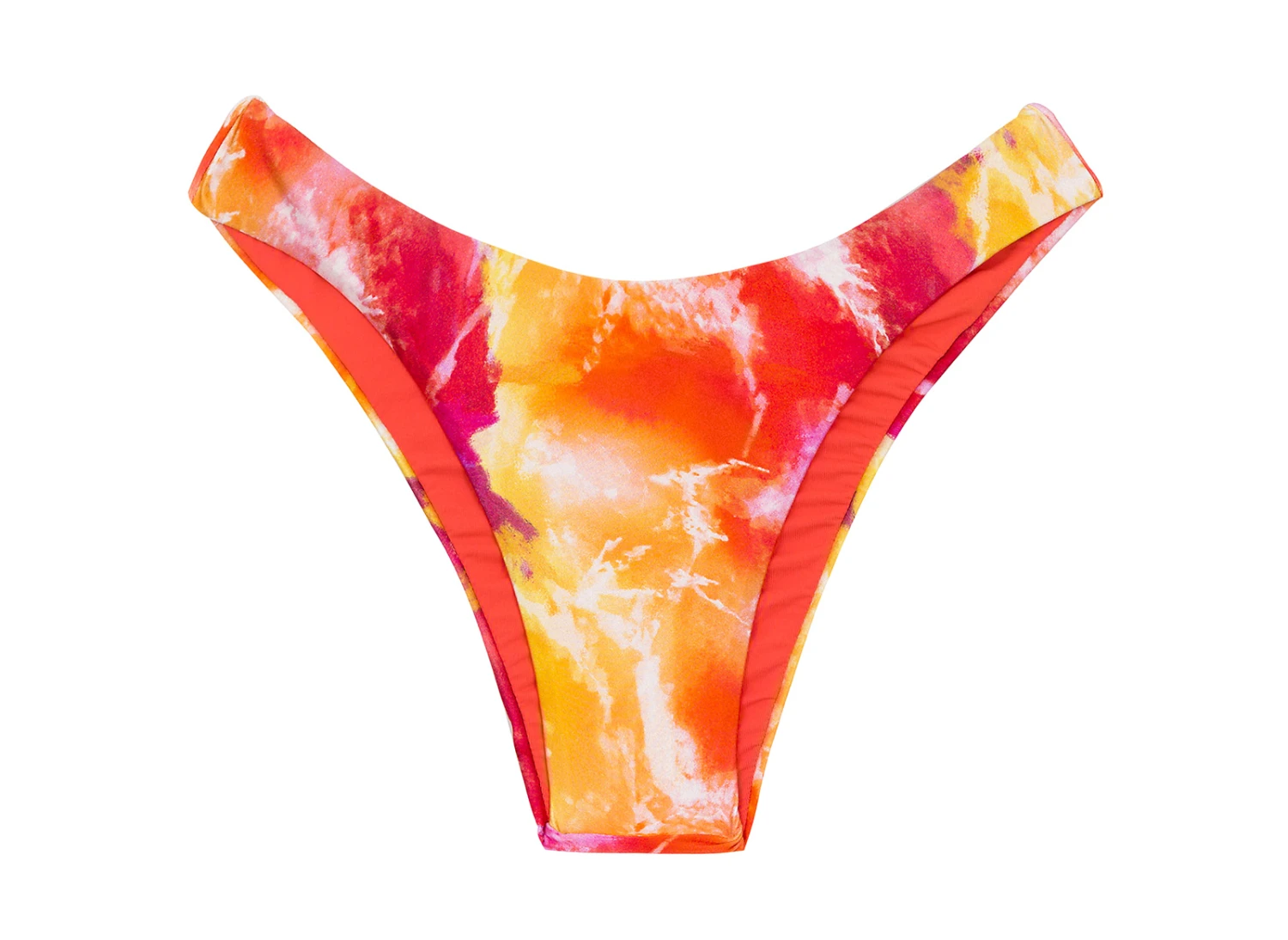 Tie-dye Red / Orange High Leg Bikini Bottom - Bottom Tiedye-red High-leg 2 Tie-dye Red / Orange High Leg Bikini Bottom - Bottom Tiedye-red High-leg