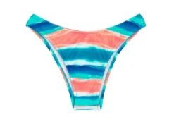 Blue And Coral High-leg Bikini Bottom - Bottom Upbeat Reto