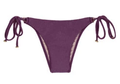 Accessorized Iridescent Purple Brazilian Bikini Bottom - Bottom Viena Invisible