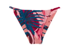 Pink & Blue Cheeky Brazilian Bikini Bottom With Leaf Print - Bottom Yucca Cheeky-fixa