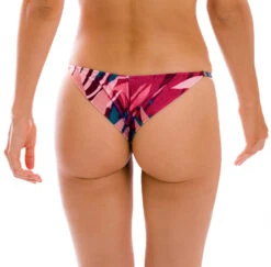 Pink & Blue Cheeky Brazilian Bikini Bottom With Leaf Print - Bottom Yucca Cheeky-fixa -Deals Scrunch Bikini Store bottom riodesol bottom yucca cheeky fixa 2