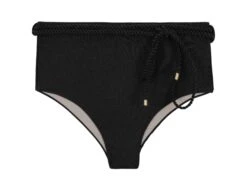 Bottom Shimmer-black Belted-high-waist