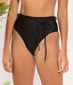 Bottom Shimmer-black Belted-high-waist -Deals Scrunch Bikini Store bottom shimmer black belted high waist 6