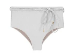 Bottom Shimmer-white Belted-high-waist