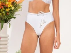Bottom Shimmer-white Belted-high-waist 13 Bottom Shimmer-white Belted-high-waist -Deals Scrunch Bikini Store bottom shimmer white belted high waist 1