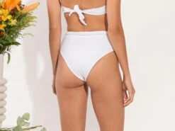 Bottom Shimmer-white Belted-high-waist 14 Bottom Shimmer-white Belted-high-waist -Deals Scrunch Bikini Store bottom shimmer white belted high waist 2