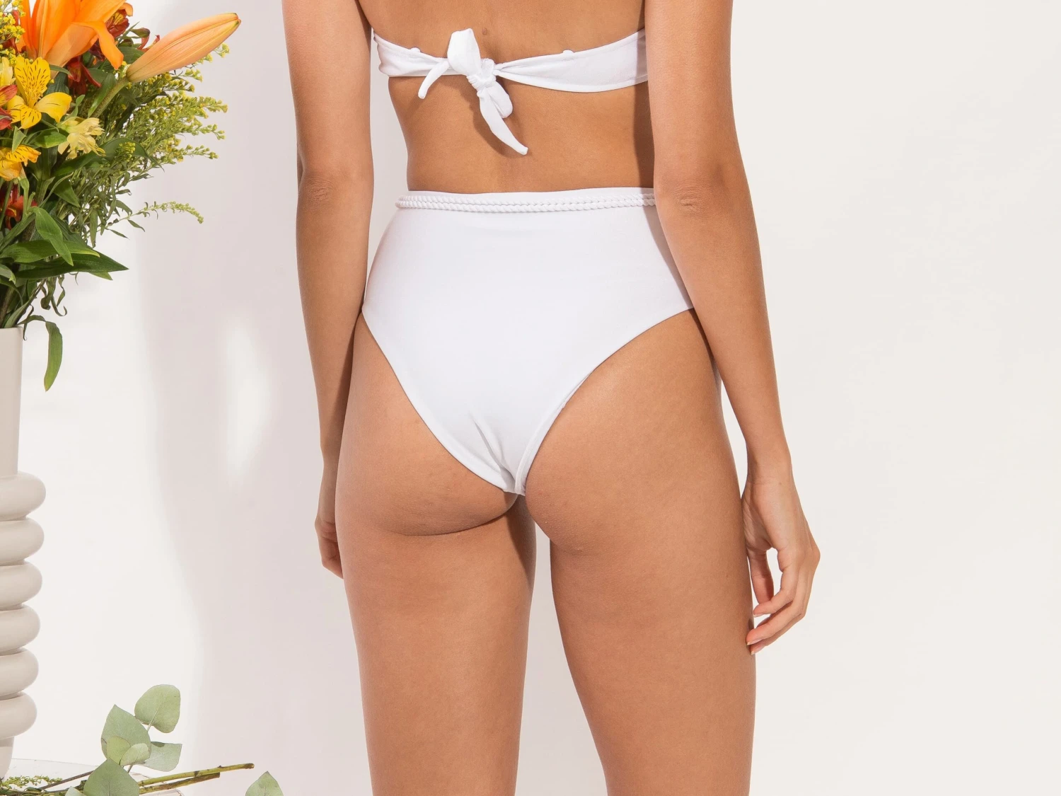 Bottom Shimmer-white Belted-high-waist 5 Bottom Shimmer-white Belted-high-waist - Image 3