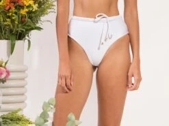 Bottom Shimmer-white Belted-high-waist 16 Bottom Shimmer-white Belted-high-waist -Deals Scrunch Bikini Store bottom shimmer white belted high waist 4